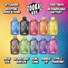 DISPOSABLE PODS ZooKa 20MG 7000 PuffsWhat are ZOOKA BOX Disposables? The ZOOKA Disposable Pod Vape is an exciting new device that was recently released