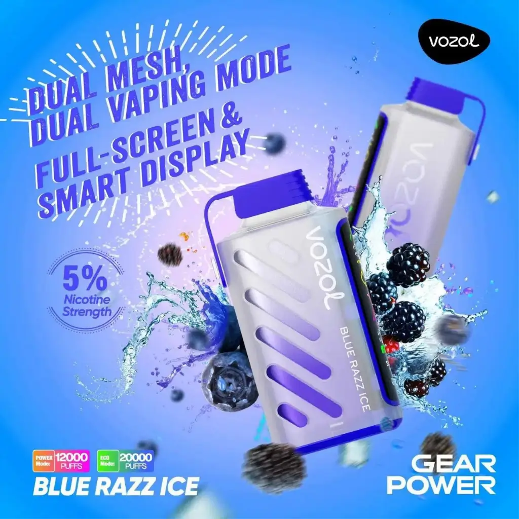 Vozol 20k puff - blue razz ice