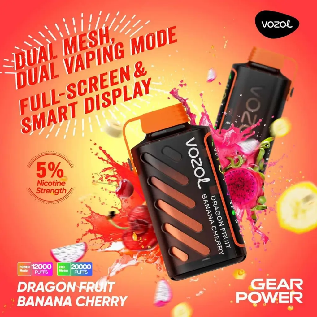 Vozol 20k puff - dragon fruit banana cherry